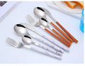 Flatware Set Eco Friendly Gold Coating Marble Plastic Handle Colors Stainless Steel Cute Color Cutlery