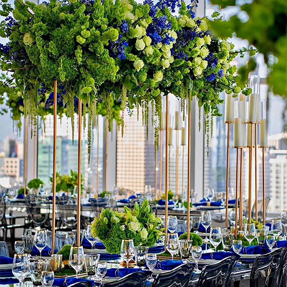 10pcs/Bag OUGE Gold Metal Flower Stand Table Centerpieces 100x80x30cm for Wedding & Party Events Elegant Table Decoration