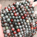 Colorful Natural Gemstone Beads Strands Beaded Chain Bracelet Round Strand Fit Bloodstone for Diy Jewelry Making