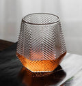 Olive Diamond Pattern Coffee High Borosilicate Glass 270ml Hand Blown Minimalist Dishwasher Safe Unisex Home Office