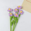 Popular Creative Multi Color Single-Head Crochet Daisy Branch with Leaf Wholesale Woolen Knitted Daffodil Flower Ornament