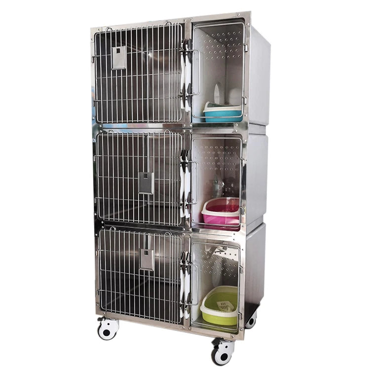 USMILEPET Factory Direct New Design Cat Boarding Cages for Pet Grooming Salon Pet Hospital Stainless Steel Veterinary Cage