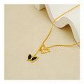 Bulk in Stock 925 Silver Stud Earrings Necklace Natural Gemstone Black Onyx butterfly Pendant Jewelry Set Wholesale