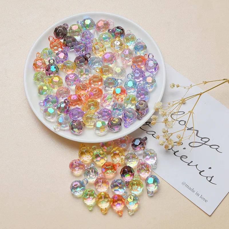 Uv Color Pendant DIY Beading Hairband Bracelets  Multicolor Round Faceted Beads for DIY Jewelry Making
