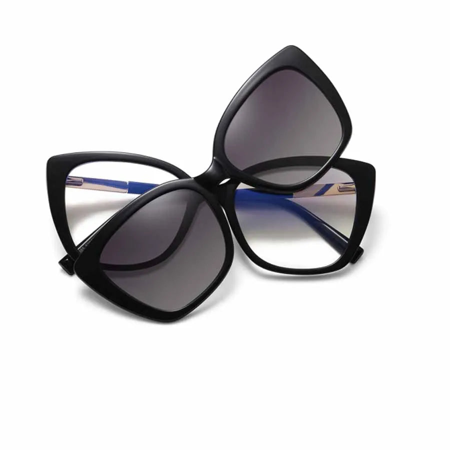 95885 Hot Sales Ready Stock  Frames Glasses with Sunglasses Polarized Magnetic Clip on Sunglasses