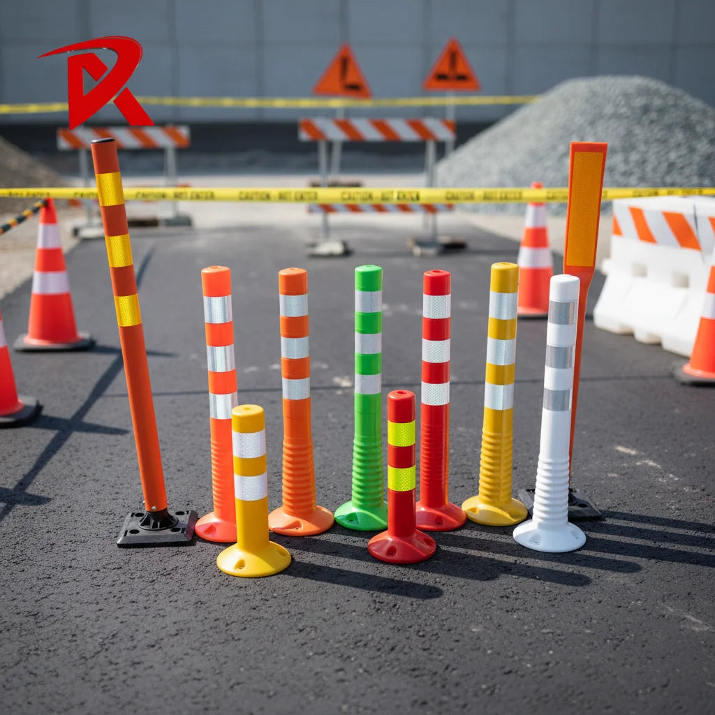 Beijing 20 Years Manufacturer ROADSAFE Orange Flexible PU Spring Post Traffic Guide Post Road Delineators