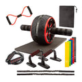 For New Design Black Multi-functional Lightweight Steel Abdominal Exercise Wheel Set Unisex Home Use Ab Workout Equipment Kit