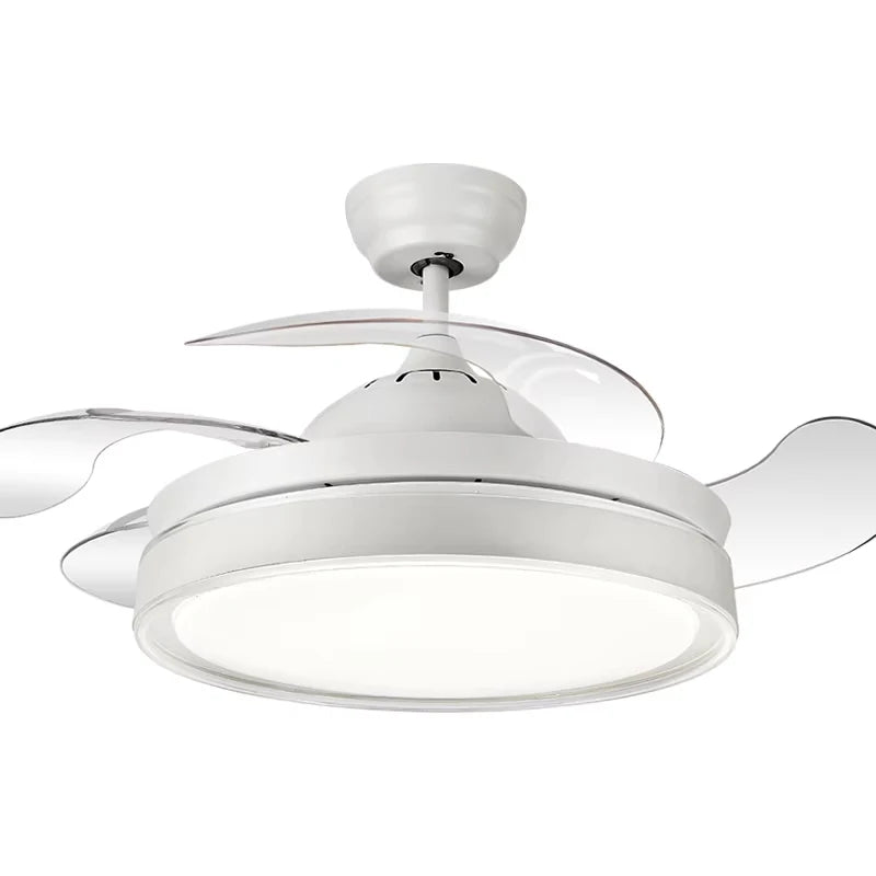 White Black Ceiling Fan With Light and Remote Control  Modern Black Led Fan Light 110V 220V 42 Inch with Light for Home Bedroom