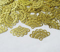 Fan Charm 23.5x13.5mm Brass Filigree Finding for Earring Bracelet