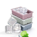 Silicone Ice Cube Trays Large Size Silicone Ice Cube Molds with Leak Proof Removable Lid for Cocktails Whiskey Juice Coffee
