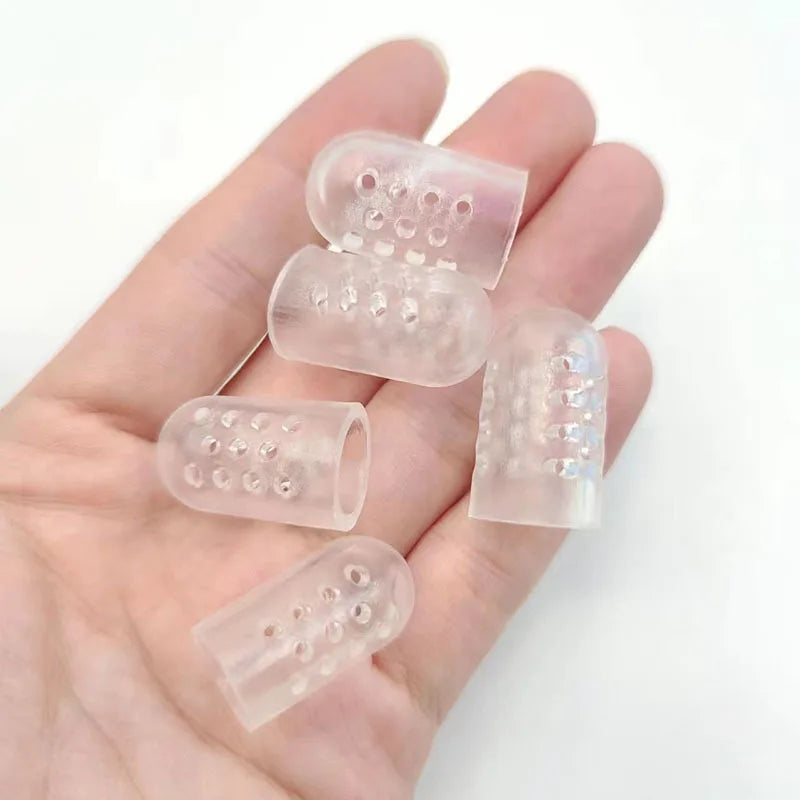Wholesale Transparent ultra clear Perforated Breathable Silicone/dropper Toe Protectors