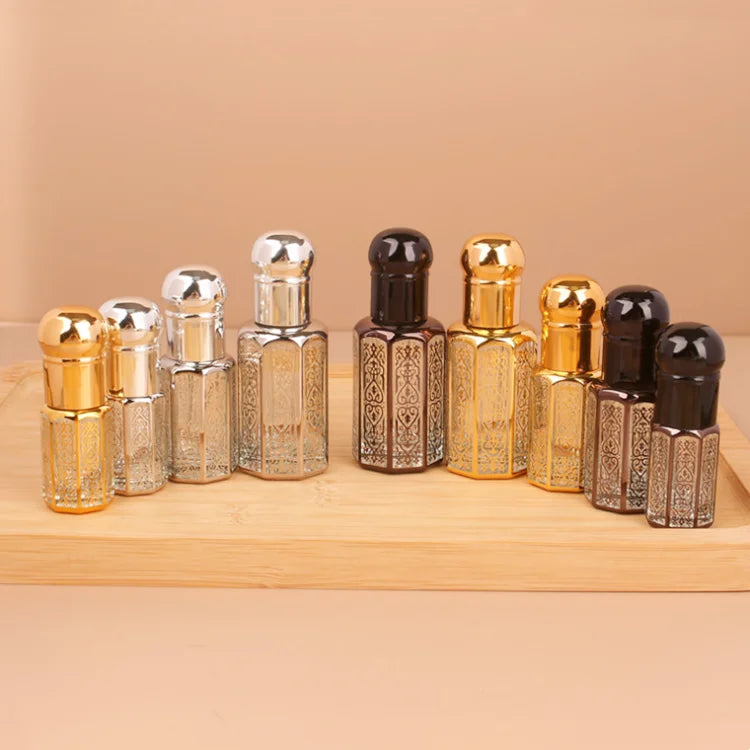 10ml Gemstone Essential Oil Roller Ball Bottles Perfumes Oil Roll on Bottles with Crystal Chips Bamboo Cap