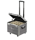 Customizable Zebra Stripe Hard Shell Aluminum Rolling Case with Wheels for File Storage Item Organization OEM & ODM Supported