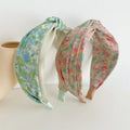 Wholesale New Knotted Hair Band Korean Sweet Floral Wide Edge Hair Accessories Korean Flower Crown Headband