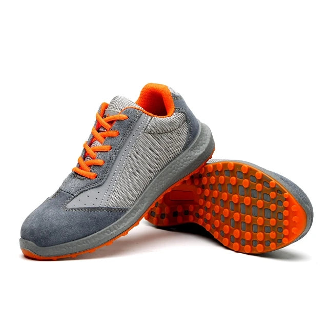 Lightweight Anti-Piercing Anti-Smashing Steel Toe Safety Work Shoes Puncture Resistant Breathable Reflective Strap Unisex Summer