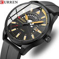 For CURREN 8421 Men Quartz Watch Top New Luxury Breathable Leather Strap Waterproof Business/Casual/Sports Dial Pointer 22mm