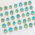 Dainty Turquoise Bead Cap Brass Beauty Hollow Flower Bead Cap for DIY Necklace Bracelet Earring Making Jewelry Accessories