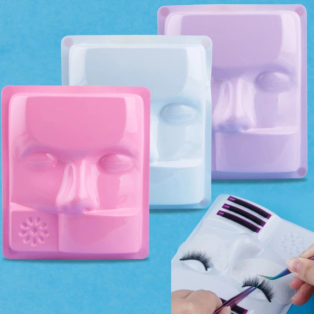5-in-1 Extension Mannequin Practice Kit Eyelash Extension Tray Glue Palette Training Head Lash Holder Display Eyelashes & Tools