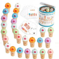 Children's Wooden Simulation Role Play Ice Cream Stacking Game Educational Pretend Learning Playing Gift Kitchen Toys for Kids