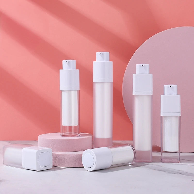 White Plastic Empty Lotion Bottle with Face Pump Pump Sprayer for Lotions & Creams Screen Printing Custom Capacity Wholesale