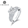 Hot Sell Bridal Luxury 3 Carat CZ Cubic Zircon Ring 925 Sterling Silver Simple Classic Wedding Rings for Women