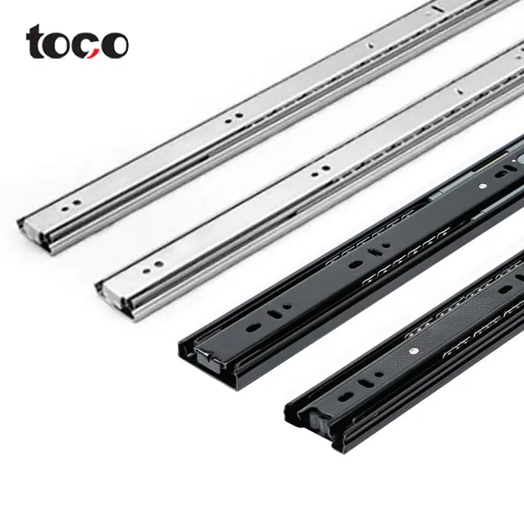 Cabinet Ball Bearing Full Extension Push Open Soft Closing Rail Sliding Drawer Telescopic Kitchen Drawer Close Slide