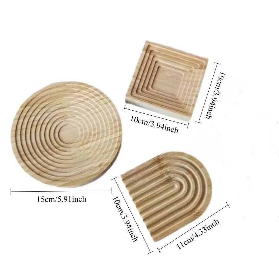 Tailai Eco-Friendly Polished Irregular Small Solid Bamboo Tea Serving Tray