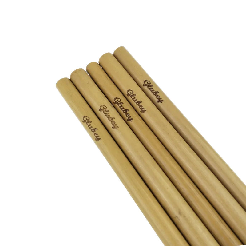 Eco-Friendly Disposable Bamboo Straws Biodegradable Yellow 200mm ANZHU AZ/007 for Cocktail Parties Travel Camping (6-12mm Sizes)