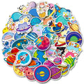 50Pcs Colorful Planet Rocket Space Cartoon Sticker for Girl Children Notebook Bottles Luggage Laptop Graffiti Stickers