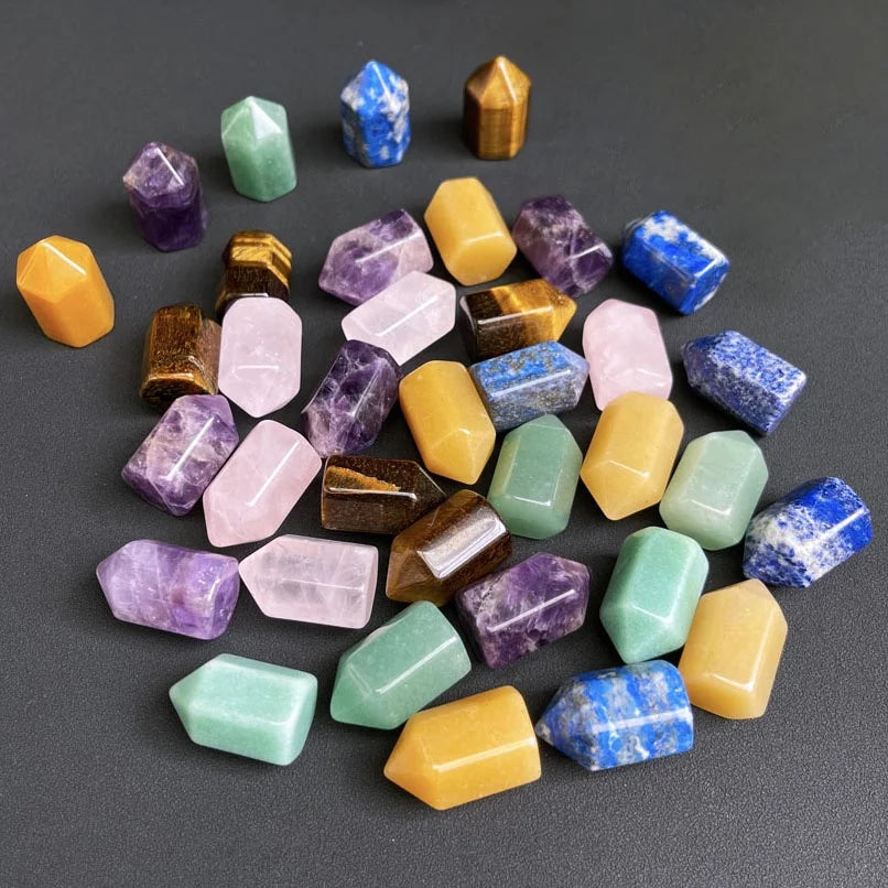 Hot Sale 25mm Natural Crystal Opalite Lapis Lazuli Point Mixed Colorful Small Crystal Tower for Home Decor