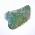 Huiying Gemstone jagged square shape green facial massage tool moss agate gua sha Board