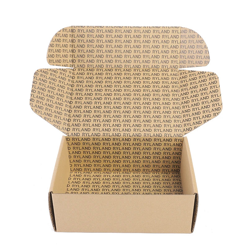Custom Wholesale Brown Kraft Printed Corrugated Clothing Packaging Box for E-commerce