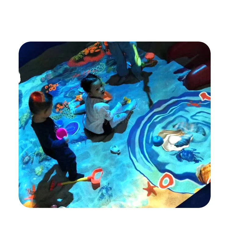 Kids Fun Theme Park Floor Holographic 3D Interactive Beach Interactive Projection Floor Ar Sand Games