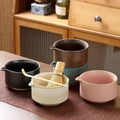 Japanese Style Vintage Pottery Chawan with Spout Matcha Whisk Holder Set Matcha Traditional Porcelain Tea Bowl and Chasen