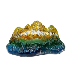 Exquisite Luxury Office or Home Tabletop Decoration New Style Mountain Shape Gradient Color Crystal Glass Ashtray