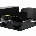 New Light Luxury Double Bridge Metal Frame Sunglasses Black and Red Frames for Unisex Outdoor Driving