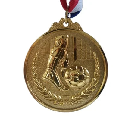 Standard Stock Football Medal with Ribbon
