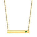 SC Dainty Micro Insert Ruby Birthstone Necklace Women Fashion Classic 18K Gold Plated Stainless Steel Horizontal Bar Necklace