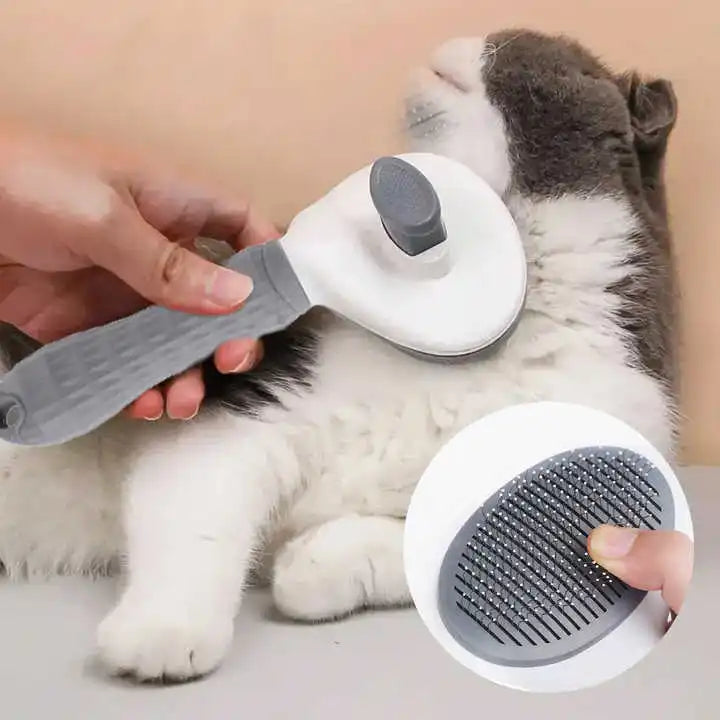 Portable Stainless Steel Pet Grooming Brush for Dogs and Cats Detangling Deshedding Tool Thick & Thin Needles