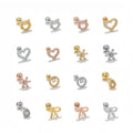 Zircon Ear Bone Stud 18K Gold Plated Brass Hot Girl Ear-Caring Ear Bone Pin Sleeping No Need to Take Off Diamond Earrings