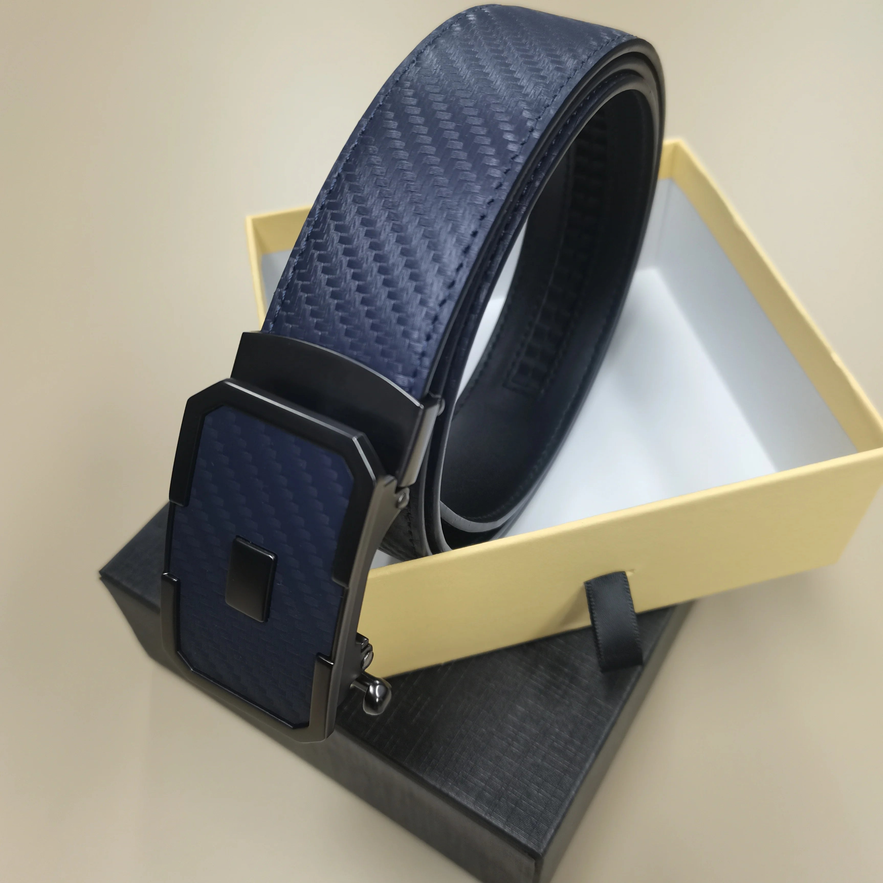 High Quality Fashion Gift Men Belt Wholesale Customized Adjustable Automatic Buckle Genuine Leather Belt