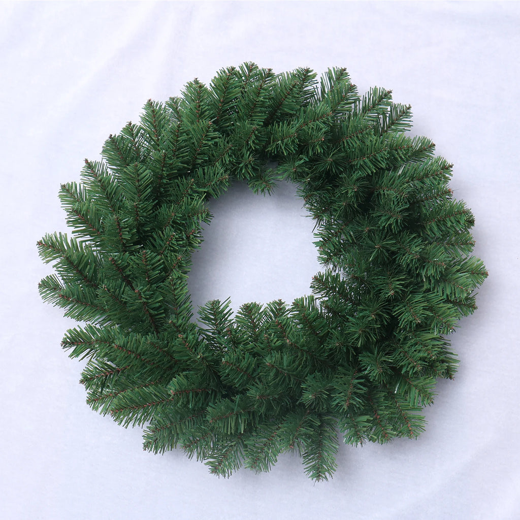 60cm Dia Wholesale Christmas Wreath Cheap Green PVC Christmas Garland