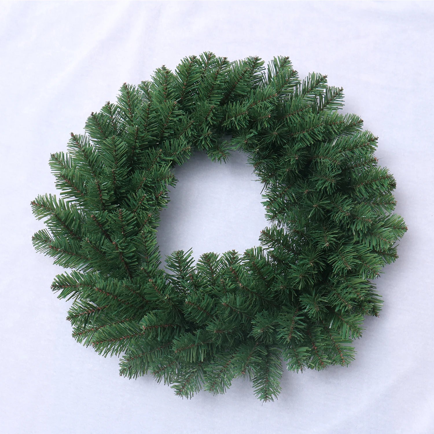 60cm Dia Wholesale Christmas Wreath Cheap Green PVC Christmas Garland