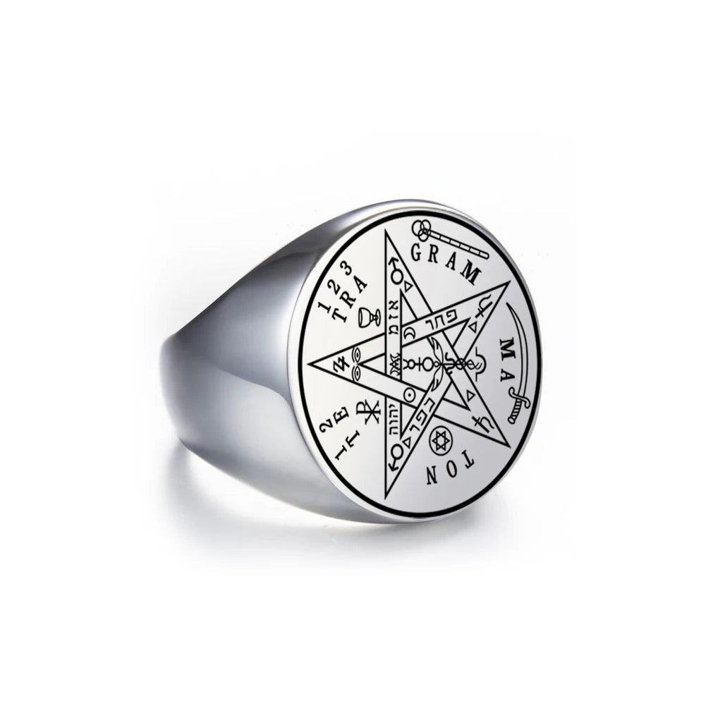 Secret of Universe Viking Ring for Men Gabriel Jofiel Thavael Azrael Michael the Seven Archangels Stainless Steel Rings