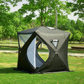 Portable Outdoor Wood Burning Sauna Room Tent Double Layer Four-Season Grill Carbon Fiber Pole 210D Oxford Cloth for Parties