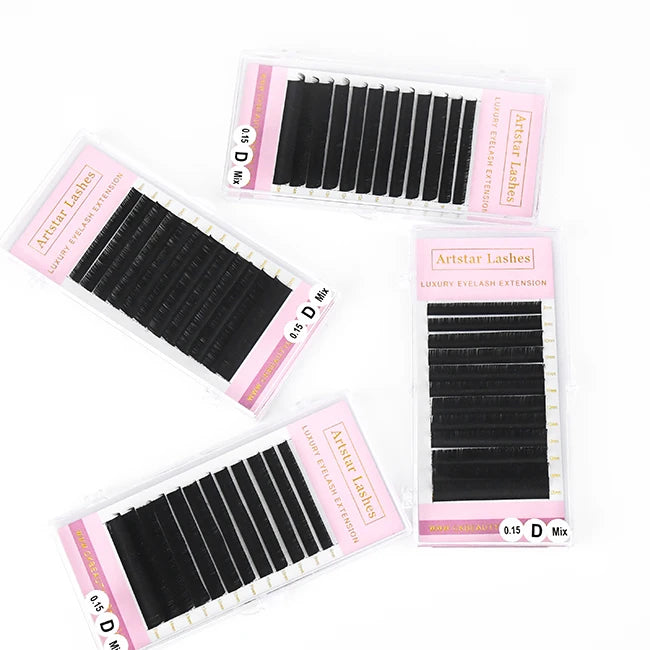 Lash Trays Wholesale 0.10 0.12 0.15 0.18 0.20 Individual Eyelash Extensions Classic Eyelash Hand Made Eyelash Extension