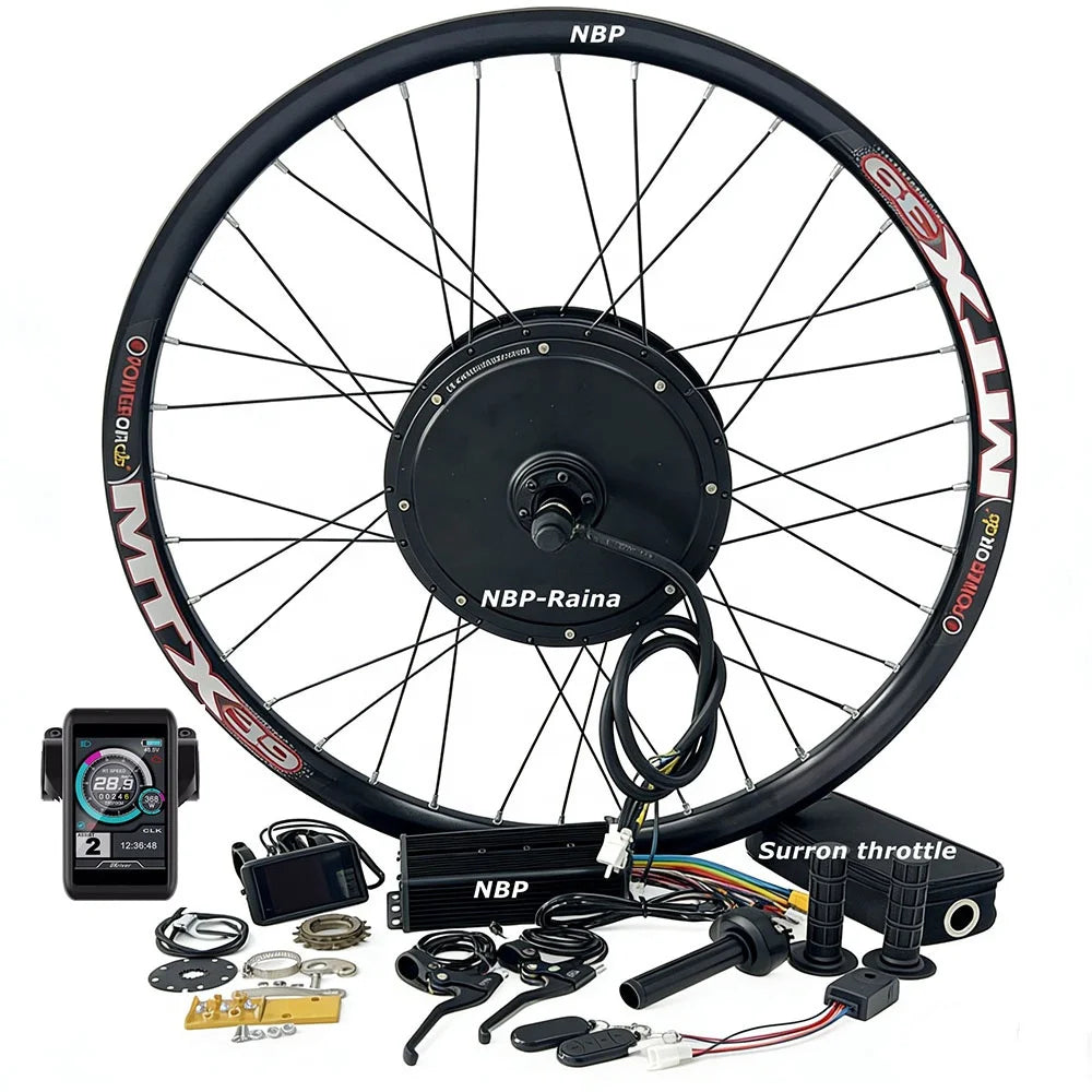 UK Stock Electric Bike Conversion Kit 26'' 27.5'' 29'' 72V3000W Hub Motor Wheel with 80A XT90 Controller UKC1 Surron Throttle