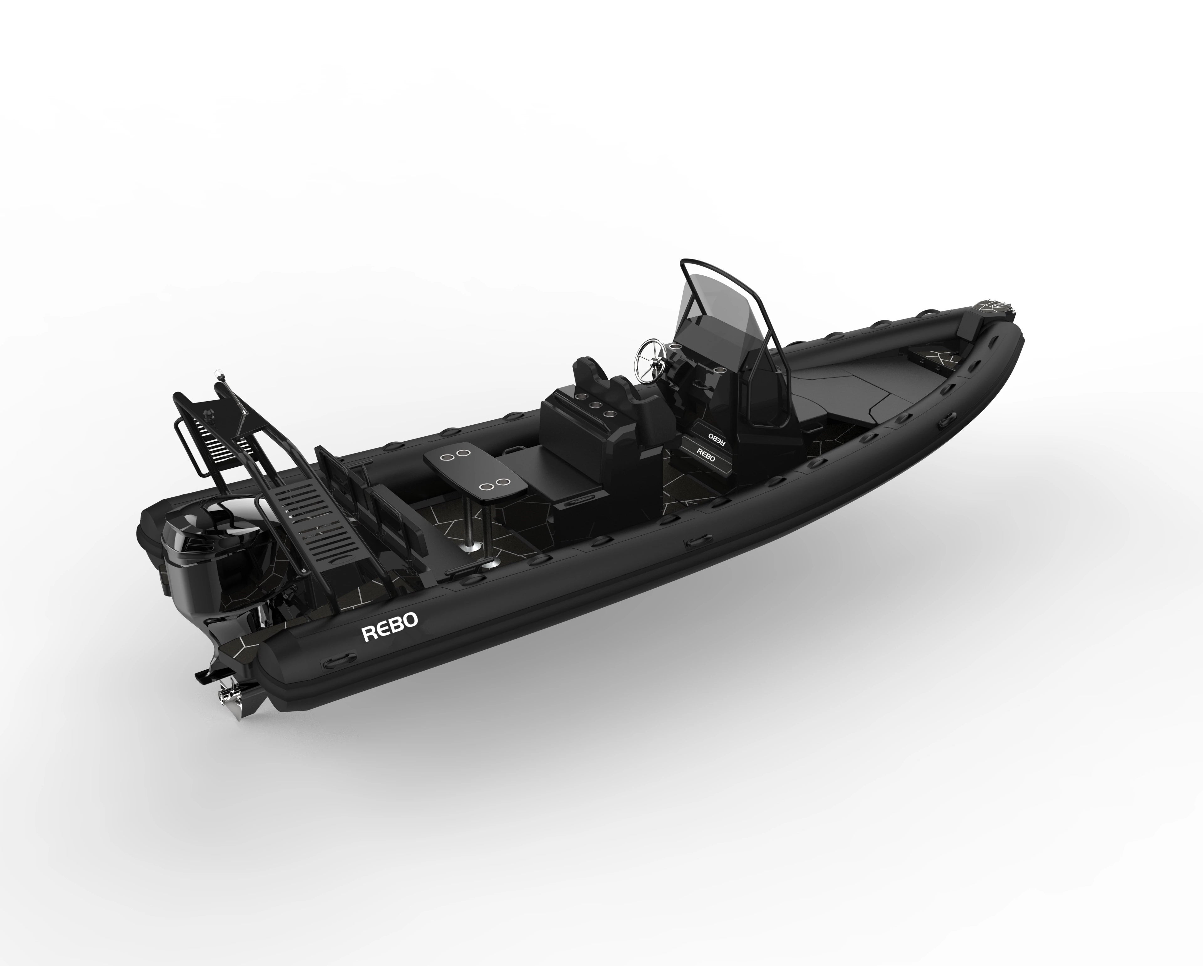 Deluxe RHIB 760 Ocean Master Aluminum Hull Inflatable ORCA Hypalon Boats With T Top