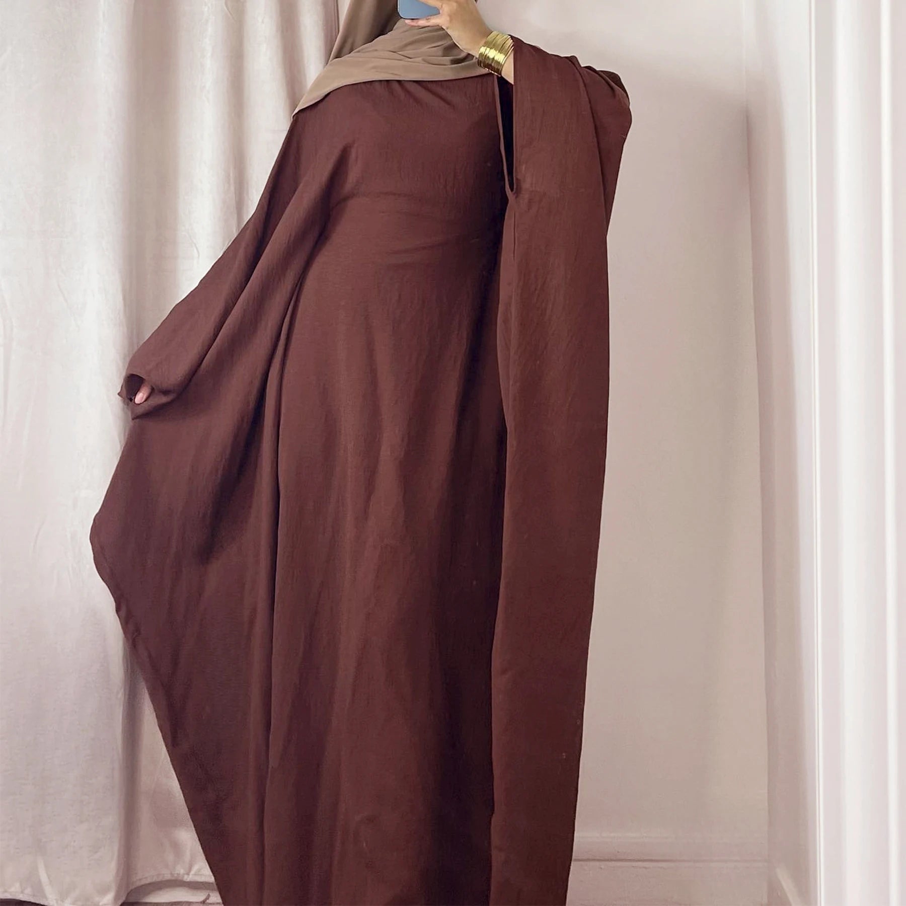 Loriya Wholesale Middle East Wrinkle Polyester Plus Size Breathable EID Ramadan Women Clothing Kaftan Abaya