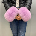 Fashion Accessories Women Gloves Luxury Real Genuine Fox Fur Cuffs